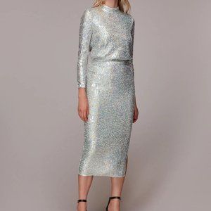 HIGH NECK SEQUIN TOP